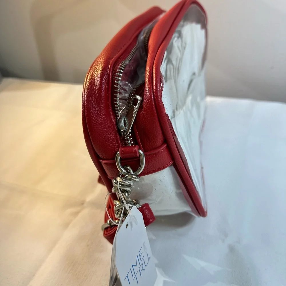 Stylish Red Transparent Crossbody Bag